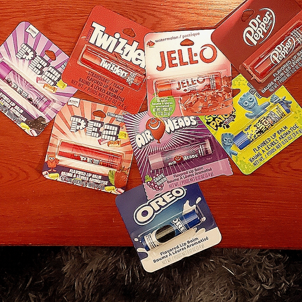 Lip balm Candy and Sweets flavors past to present. Ass't flavors All 8 for $30